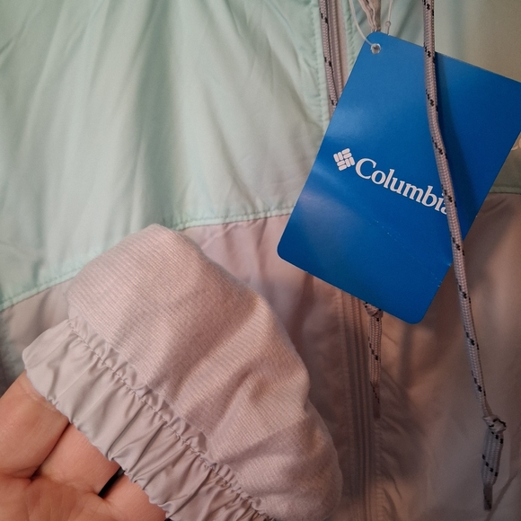 Columbia Mint Green Gray Fleece Lined Flash Forward Windbreaker Jacket NWT $90 - Picture 16 of 16
